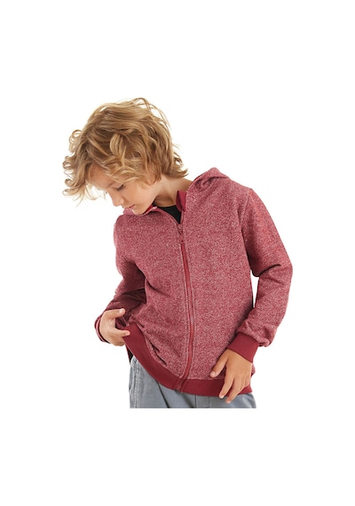 Denokids Ejderha Erkek Çocuk Bordo Kapişonlu Fermuarlı Sweatshirt Bordo