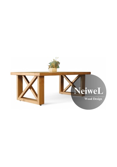 Neiwel Moe Doğal Ahşap Sehpa-70-140 Açık Ceviz