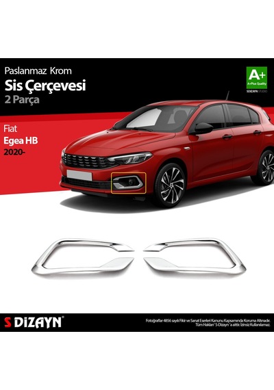 S-Dizayn  Fiat Egea Hb Krom Sis Çerçevesi 2 Prç. 2020 Üzeri N11.206