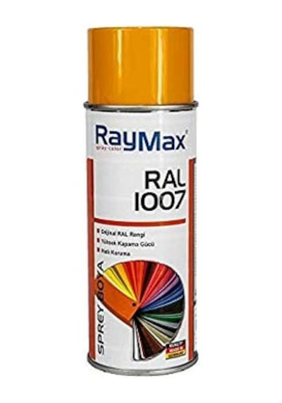 Raymax Akrilik Sprey Ral 1007 Krom Sarı 400 ML. Made in Germany.