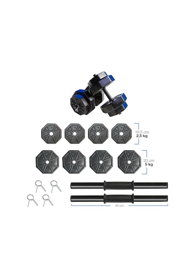 Tan Spor Dambıl Halter Ağırlık Kısa Bar Set 30 KG