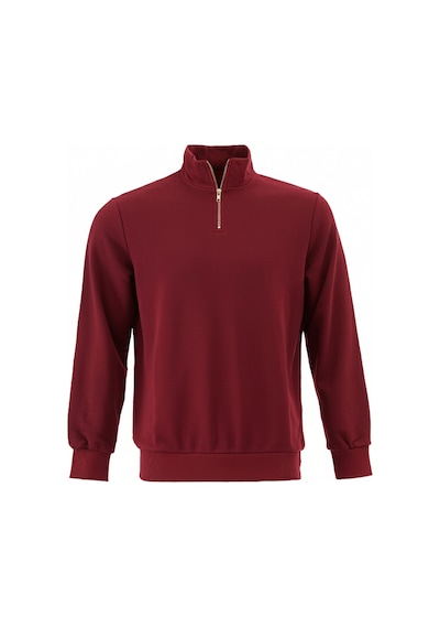 Elemge Pamuklu Erkek Sweatshirt Bordo Soft Touch Relax Fit Yarım Fermuarlı Dik Yaka 3 Iplik Nefes Alan Elemge Pamuklu Erkek Sweatshirt Bordo Soft Touch Relax Fit Yarım Fermuarlı Dik Yaka 3 Iplik Nefes Alan