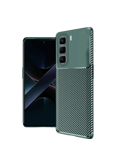 İnfinix Hot 50 Pro Plus 4g Auto Focus Karbon Kapak - Koyu Yeşil