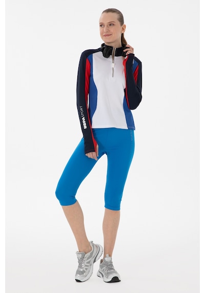 U.S. Polo Assn. Kadın Saks Mavisi Yüksek Bel Capri Spor Tayt 50284265-VR045