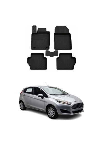 Ford Fiesta 7 Mk7 Facelift 2015-2017 Uyumlu 4d Havuzlu Paspas Kauçuk Siyah 5 Parça