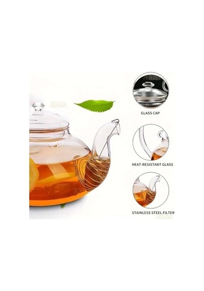 1l Demlik Süzgeçli Bitki Çayı Ve Aromatik Çaylar Için Dayanıklı Cam Demlik Diğer