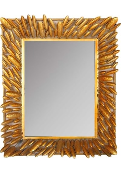 Vitale Kabuklu Model Dikdörtgen Ayna Gold Ak.Df0073 Sarı