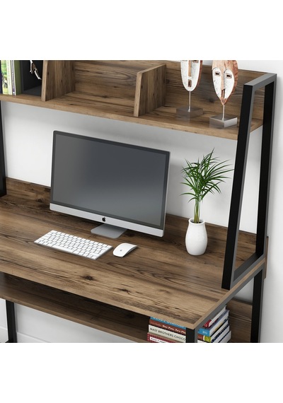 Yesst Momento 120 Cm Raflı Çalışma Masası (451035169) Ceviz
