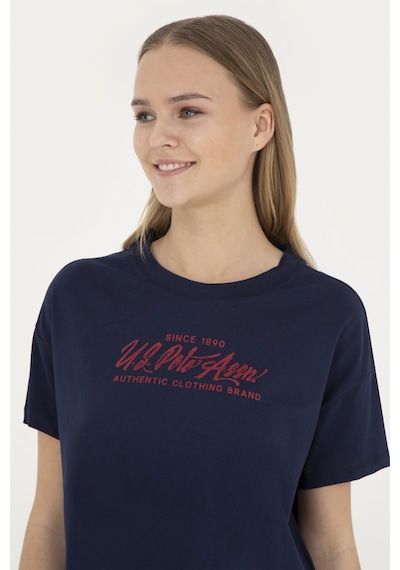 U.S. Polo Assn. Kadın Lacivert Bisiklet Yaka Tişört 50282898-VR033