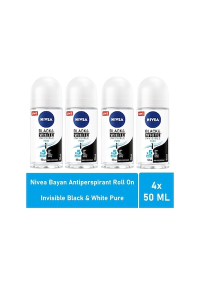 Roll On Invisible Black White Pure 50 ML - 4'lü Avantaj Paketi