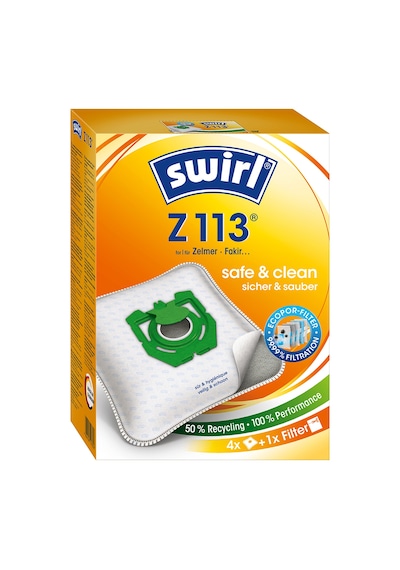 Swirl Z 113 EcoPor Fakir Zelmer Elektrikli Süpürgeler için Toz Torbası