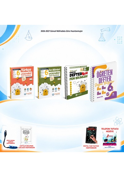 Çanta Yayınları 2026-2027 6. Sınıf Tüm Dersler 4 Kitap Türkçe-fen Soru/fen-sos Defter Set