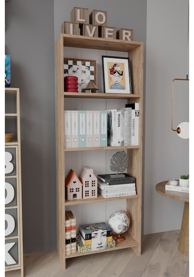 Sahra 5 Raflı Modern Kitaplık Çok Amaçlı Dekoratif Raf Ünitesi Ofis Ve Ev Kullanımı-meşe Kahverengi Sahra 5 Raflı Modern Kitaplık Çok Amaçlı Dekoratif Raf Ünitesi Ofis Ve Ev Kullanımı-meşe Kahverengi