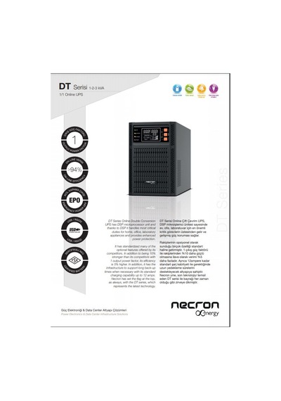 Necron 2KVA/2KW Yeni Nesil DT 2K  Online UPS Güç Kaynağı