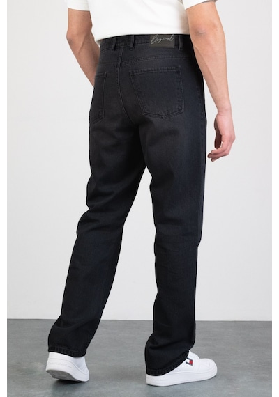 HLT Jeans Erkek Antrasit Straight Baggy Fit Likrasız Rahat Kesim %100 Pamuk Loose Jean Pantolon George Antrasit