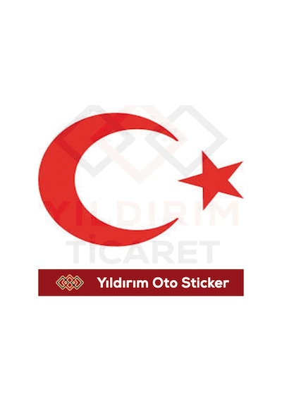 Ay Yıldız Türk Bayrağı Sticker - Ay Yıldız Sticker, Oto Sticker Ay Yıldız Türk Bayrağı Sticker - Ay Yıldız Sticker, Oto Sticker
