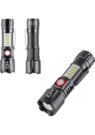 Ws-2828 Ultra Usb Şarjlı Polis El Feneri, Bekçi, Asker El Feneri Kırmızı Mavi Çakarlı 1000 L 1 Ws-2828 Ultra Usb Şarjlı Polis El Feneri, Bekçi, Asker El Feneri Kırmızı Mavi Çakarlı 1000 L Siyah