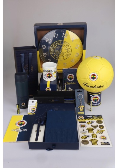 X Dekomus Lisanslı Fenerbahçe Özel Kutulu Premıum 20 Parça Full Yetişkin Seti Saat,termos,futbol Topu
