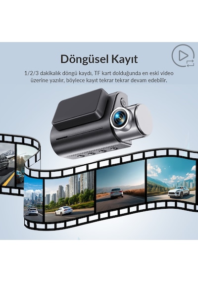 Kawa D7 2 Kameralı Ön Ve Arka 4k+1080p Hdr Wi-fi 6 Ve Gps'li Araç Kamerası + 64gb Hafıza Kartı