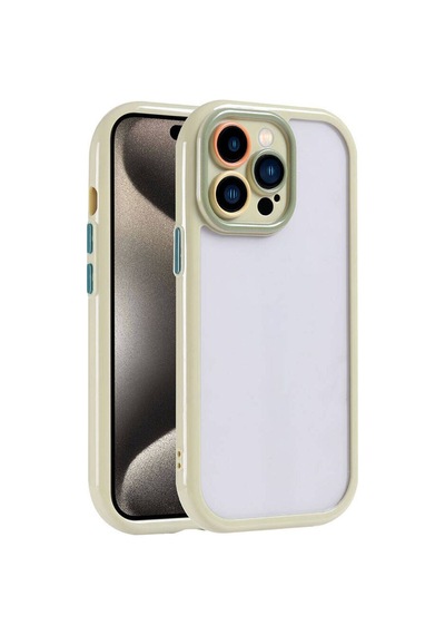 Apple Uyumlu iPhone 15 Pro Max Kılıf Kamera Korumalı Renkli Kenar Ve Çerçeve Tasarımlı Zore Vitamin Kapak Yeşil