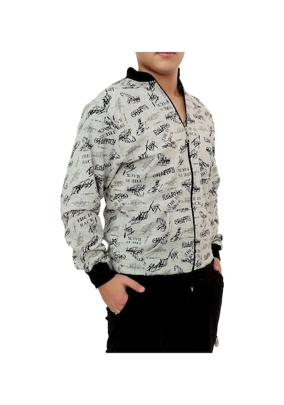 Wingetstar Erkek Sweatshirt Gri Yazılı Desen Gri