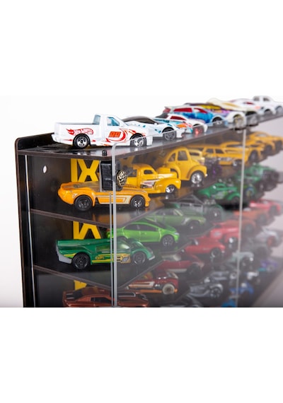 Pleksi Kapak 48 Araçlık 1/64 Hotwheels, Matchbox Uyumlu Hobi Oyuncak Araba Rafı Koleksiyon Mode Çok Renkli