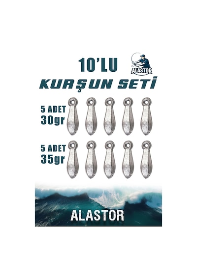 Balıkçı Kurşunu Olta Kurşunu Hazır Set Kurşun Seti Balıkçı Kurşun Seti 30-35gr Kurşun Seti