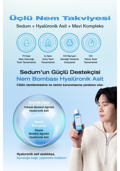 Dashu Blue Sedum Skin Ölü Deri Ve Fazla Sebumu Arındıran Hyalüronik Asit İçerikli Nemlendirici Tonik 150 ML