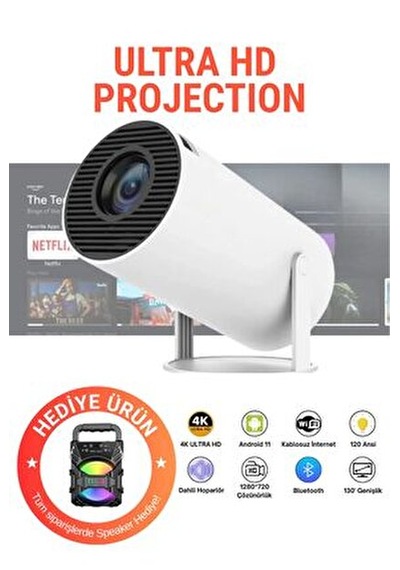 Ultra Hd Taşınabilir Wifi Android Projeksiyon Cihazı Akıllı Sinema