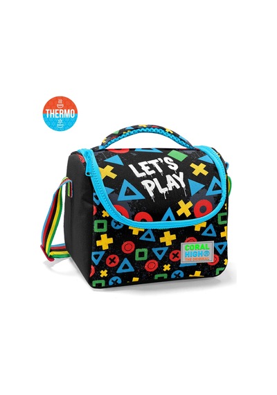 Coral High Kids Siyah Lets Play Desenli Thermo Beslenme Çantası 37114 Siyah