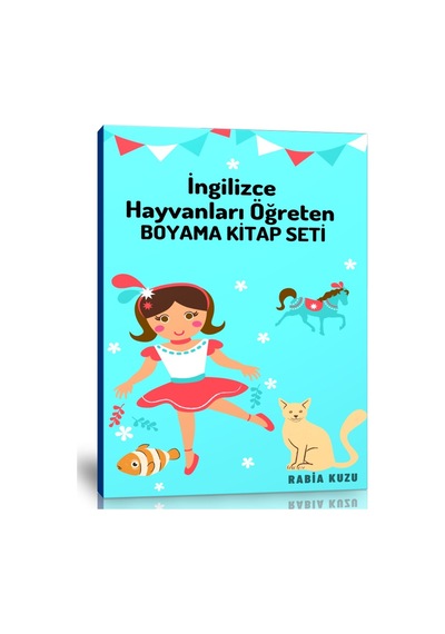 Hayvanları İngilizce Öğreten Boyama Kitap Seti (3 Kitap)