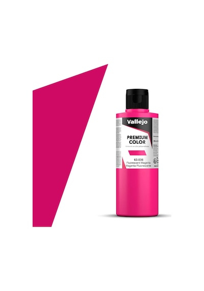 Vallejo 63036 200 Ml. Magenta Fluo, Premium Rc Color Serisi Model Boyası Renkli