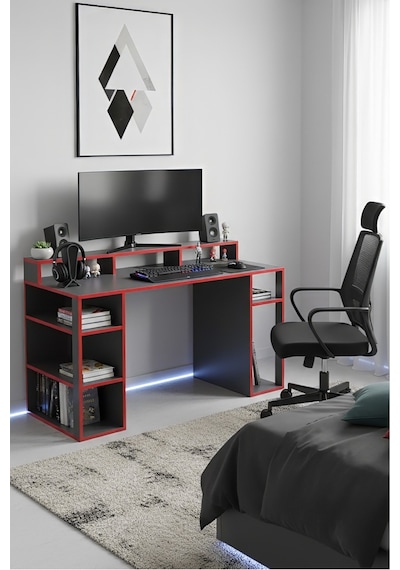 Arena Oyuncu Masası Rgb Işıklı Ledli Uzaktan Kumandalı Siyah