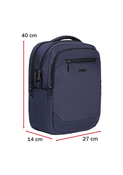 Dada Unisex Lacivert Okul Sırt Çanta Orta Boy Lise Üniversite 13,3-14 inç Usb Type-c Su Geçirmez Oxford Kumaş