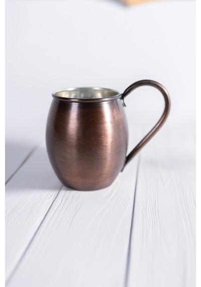 Cuvesta Modern El Yapımı Modern Bakır Bardak Oksit Renk 8x10cm