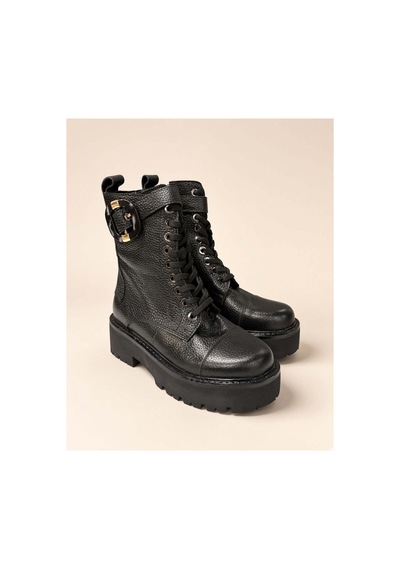 37brandshoes Siyah Hakiki Deri Platform Postal Siyah Siyah