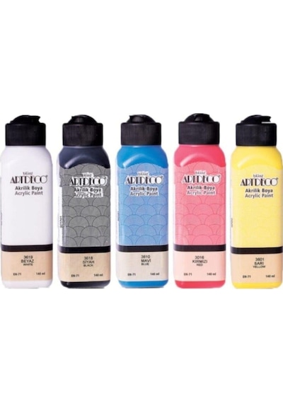 Akrilik Boya 140 Ml 5'li Set Çok Renkli
