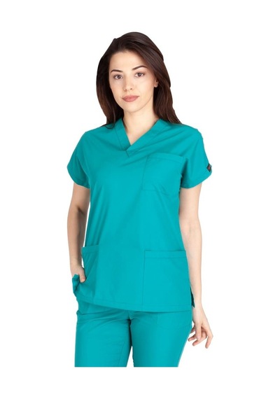 Kadın Doktor Hemşire Forması Scrubs Likralı Esnek Kumaş Hastane N (490701797)