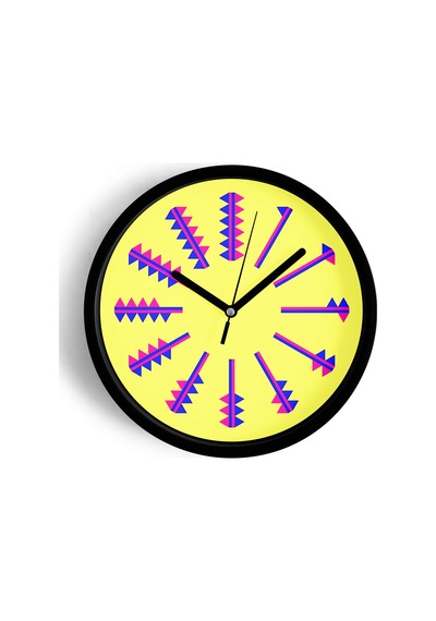 Soyut - Geometrik Temalı Modern Duvar Saati - 25cm - Önü Camlı Siyah Kasa - Sessiz Mekanizma-jh0053 Siyah