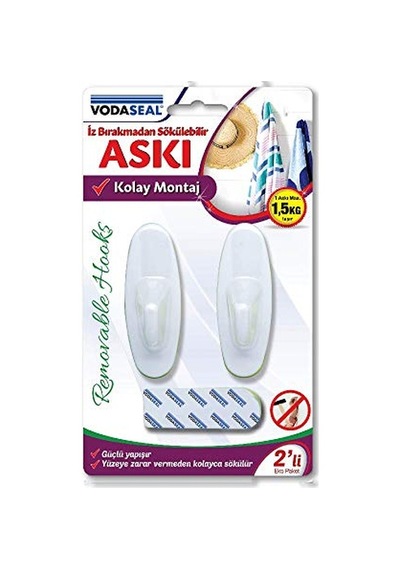 2 Li Iz Bırakmaz Büyük Oval Askı Beyaz Diğer