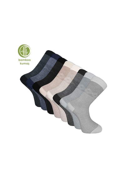Bambu Erkek Çorabı - Tumaniş - 8'li Set 17104 Çok Renkli
