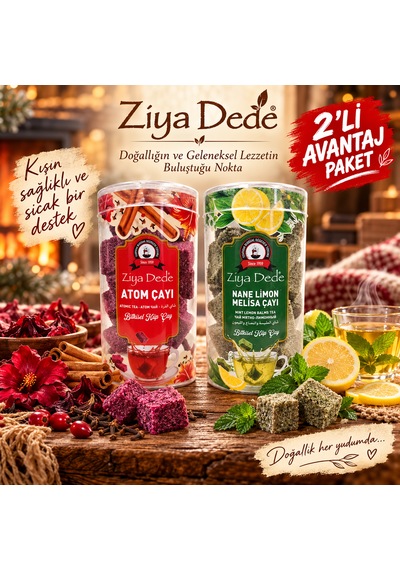 Ziya Dede 2'li Avantaj Paketi Atom Çayı, Nane Limon Melisa Çayı Çeşitleri Geleneksel Lezzetler Pratik Hazırlanan İkili Ekonomik Set