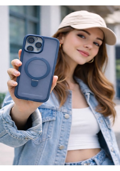 Mmc Trend Apple Uyumlu iPhone 14 Pro Max Lensli Telefon Kılıfı Mavi