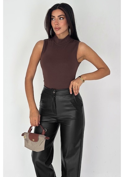 Noa & Noa Kadın Kolsuz Boğazlı Basic Body Sleek Core Kahverengi Noa & Noa Kadın Kolsuz Boğazlı Basic Body Sleek Core Kahverengi