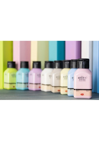 Akrilik Boya 8x75ml Pastel Smoky Renkler Set Renkli
