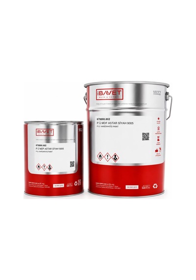 İbavet Poliüretan Mdf Astar Siyah Ral 9005 18 Kg+6 Kg 24 KG
