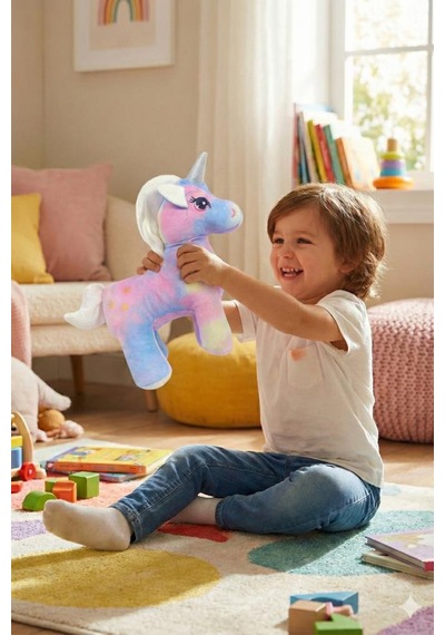 Sevimli Unikorn 30 Cm Peluş Oyuncak Pony Çok Renkli