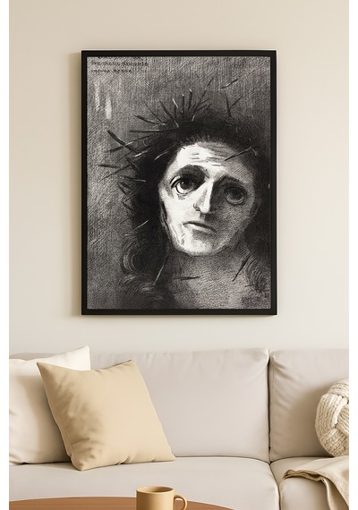 Crown Of Pain Siyah Ahşap Çerçeveli Poster, Dekoratif Soyut Monokrom Duvar Tablosu