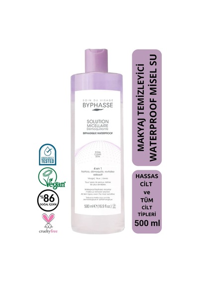Byphasse Micellar Çift Fazlı Yüz Ve Makyaj Temizleyici Tüm Ciltler 500 ML