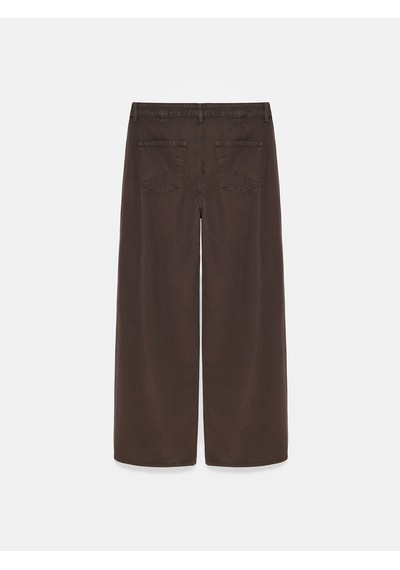 Dilvin 72319 Pileli Dökümlü Kumaş Pantolon-kahve